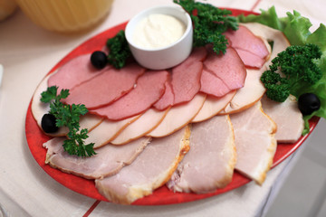 Cold boiled pork and red meat