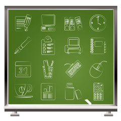 Business and office equipment icons - vector icon set