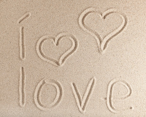 Inscription on clean sand