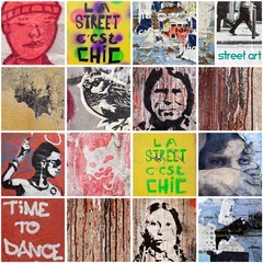 Foto auf Acrylglas Graffiti-Collage Straßenkunst 6
