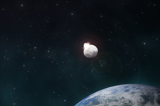 meteorite impacts the Moon space scene