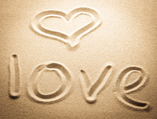 Inscription on clean sand
