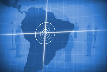 Obraz premium Digital global grid focusing on south america