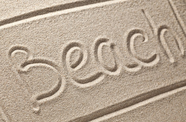 Inscription on clean sand