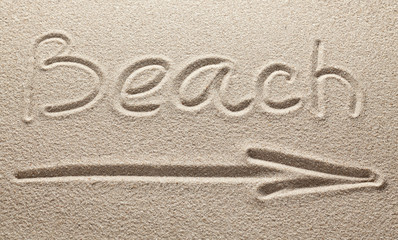 Inscription on clean sand