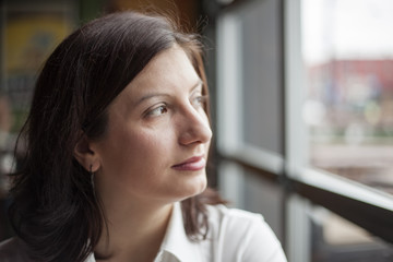 Young Woman with Beautiful Brown Eyes