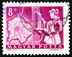 Postage stamp Hungary 1964 Automatic Dial Phone