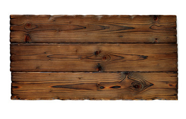 aged dark wood table isolated