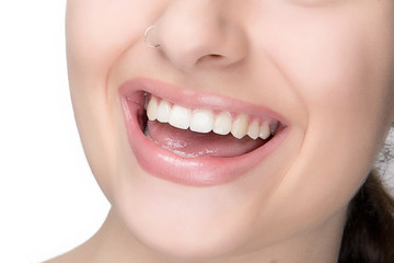 Obraz premium Healthy Mouth. Beauty Smile. Sensual Lips