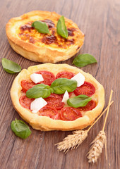 tomato, basil and mozzarella tart