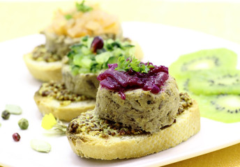 Liver pate pieces