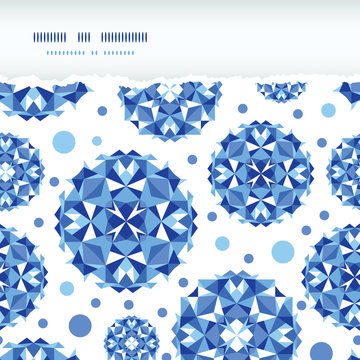 Vector blue abstract circles square seamless pattern background