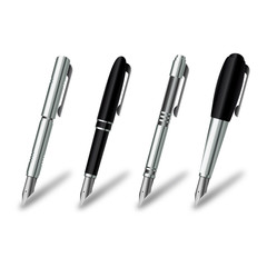 Pen set on a white background