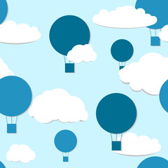 air balloons seamless pattern