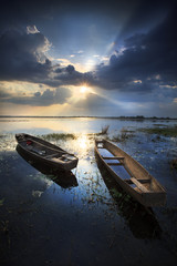 Boat with a beautiful sky