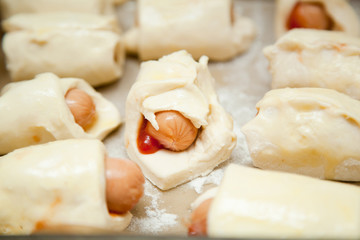 Fototapeta na wymiar sausage rolls
