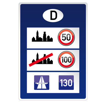 Tempolimit, Deutschland, Grenze, Urlaub, Ferien, Verkehrsschild