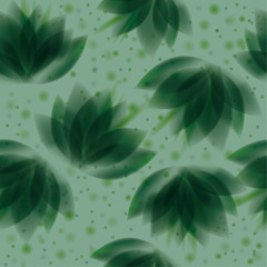 Abstract emerald flowers / Floral seamless wallpaper