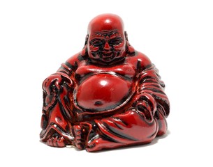 Chinese buddha and God of happiness isolated on a white.