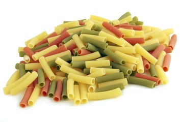 multicolor pasta tubes