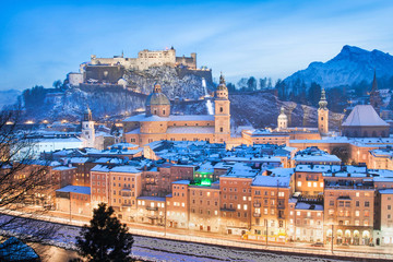 Salzburg in winter, Salzburger Land, Austria