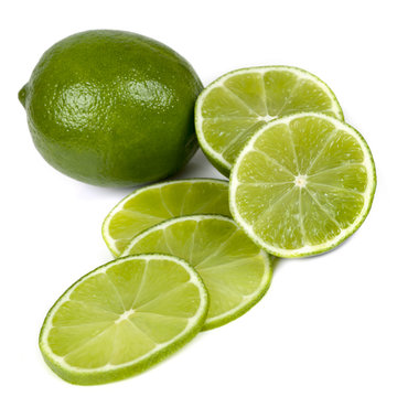 Limes Isolated on White