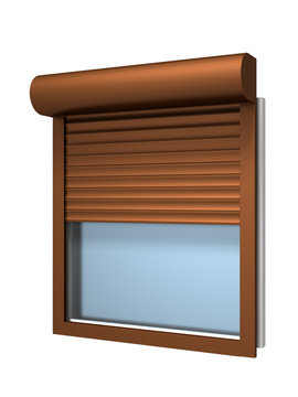 Window with roller shutter