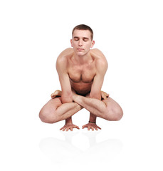 Obraz premium man doing yoga