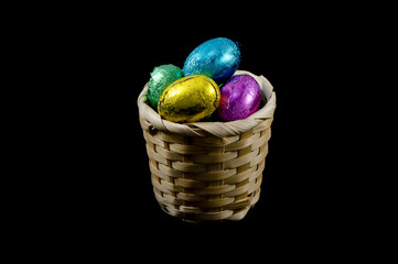 Pastel candy coated Easter chocolates