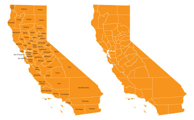 Fototapeta premium California County Map