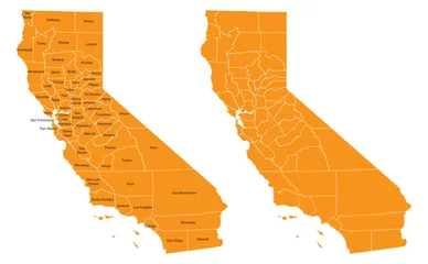 Fotobehang California County Map © chuck