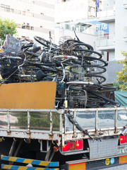 撤去された放置自転車