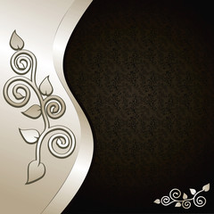 Luxury Background decorated a floral ornament: silver and black.