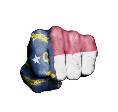 United states, fist with the flag of North Carolina