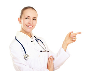 Smiling medical doctor with stethoscope