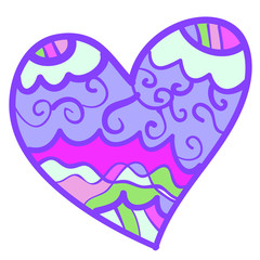 Funny colorful heart with curls