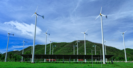 Wind tubines in farm