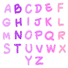 hand-drawn heart-shaped alphabet