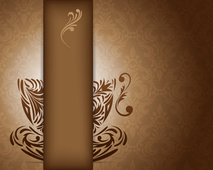 Background with stylized coffee cup
