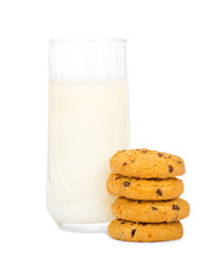 Glass of milk and cookies