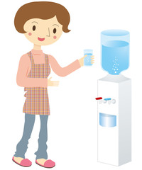 ウォーターサーバーと女性