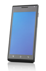 Touch screen mobile phone isolated on white with clipping path