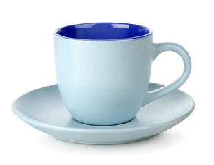 Blue cup and saucer