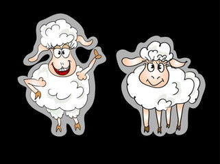 sheep stickers set