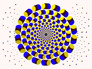 optische Illusion, Bewegung vortäuschen, wo keine ist - 3D Illustration