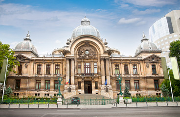Old bank office in down town Bucharest.