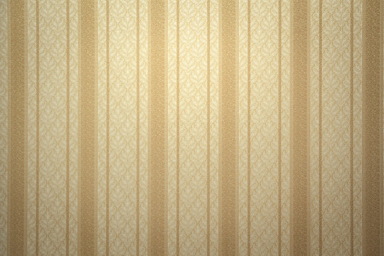 Gold striped wallpaper with copy space