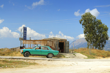 Albania, Straw Built Stall - obrazy, fototapety, plakaty