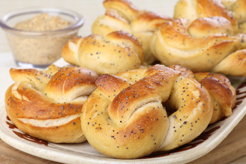 Plate of Soft Pretzels