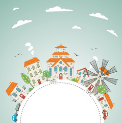 Naklejka premium Old city theme background. vector